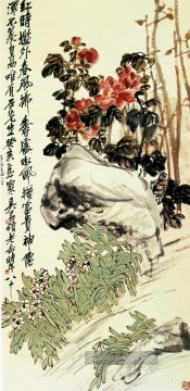 Traditionelle chinesische Kunst Werke - Wu cangshuo Strauchpäonie und Narcissus Kunst Chinesische